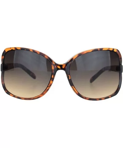 Womens Large Exposed Side Lens Butterfly Plastic Sunglasses - Tortoise Gradient Brown - CN18O29C0W7 $6.89 Butterfly