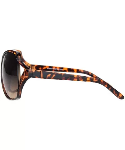 Womens Large Exposed Side Lens Butterfly Plastic Sunglasses - Tortoise Gradient Brown - CN18O29C0W7 $6.89 Butterfly