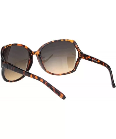 Womens Large Exposed Side Lens Butterfly Plastic Sunglasses - Tortoise Gradient Brown - CN18O29C0W7 $6.89 Butterfly