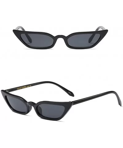 Sexy Cat Eye Sunglasses Women Small Frame Leopard Sun Glasses For Ladies - Full Black - CJ18HMREZLQ $8.61 Goggle