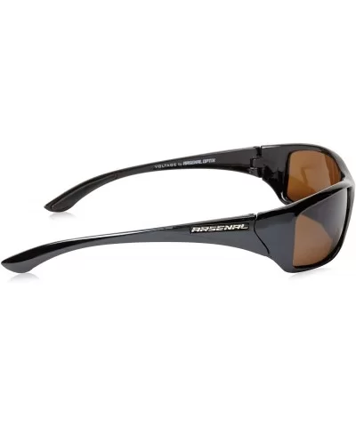 Voltage Non-Polarized Rectangular Sunglasses - Shiny Bright Black - CS11E7KQDZR $13.41 Sport