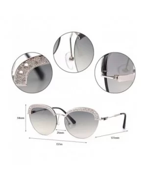 Fashion Round Metal Frame Sparkling Crystal Sunglasses UV Protection Eyewear Oversized - Green - CI1906TLD0O $9.34 Round