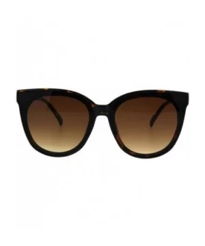 Womens Minimal Horned Simple Plastic Boyfriend Style Sunglasses - Tortoise Brown - C01860XN7WU $8.80 Rectangular