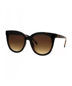 Womens Minimal Horned Simple Plastic Boyfriend Style Sunglasses - Tortoise Brown - C01860XN7WU $8.80 Rectangular