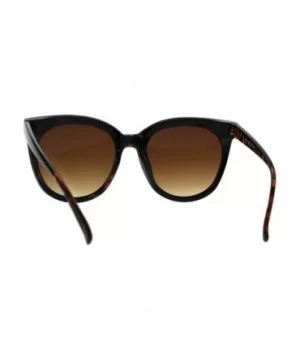 Womens Minimal Horned Simple Plastic Boyfriend Style Sunglasses - Tortoise Brown - C01860XN7WU $8.80 Rectangular