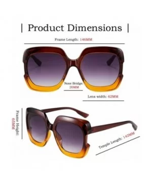 Classic Oversized Sunglasses for Women UV Protection Fashion Large Square Frame Design Eyewear - CX18UXLZSUQ $9.98 Oval