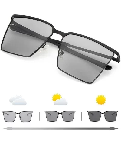 Photochromic Sunglasses Polarized Protection - Black - CV18SAY6LME $13.46 Square