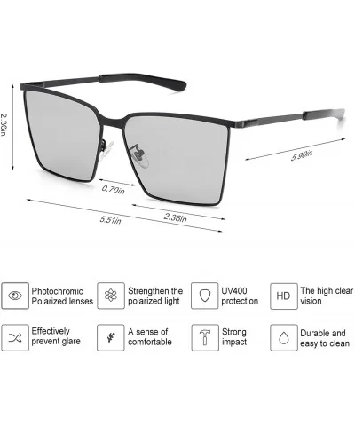 Photochromic Sunglasses Polarized Protection - Black - CV18SAY6LME $13.46 Square