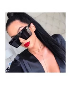 Oversized Square Sunglasses Women Luxury Fashion Flat Top Clear Lens One Piece Men Gafas Shade Mirror UV400 - 2 - CH1985L8CCS...