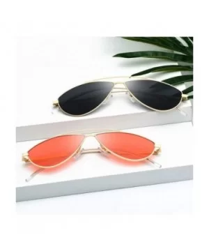 Women Retro Cat Eye Style Small Frame Suncreen Sunglasses - Gold Frame Black Lens - CC18WTGIAMK $7.86 Cat Eye