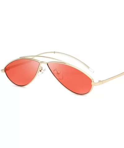 Women Retro Cat Eye Style Small Frame Suncreen Sunglasses - Gold Frame Black Lens - CC18WTGIAMK $7.86 Cat Eye