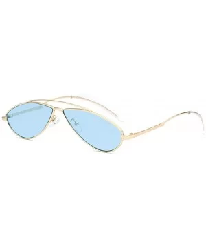 Women Retro Cat Eye Style Small Frame Suncreen Sunglasses - Gold Frame Black Lens - CC18WTGIAMK $7.86 Cat Eye