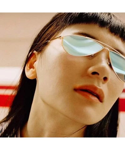 Women Retro Cat Eye Style Small Frame Suncreen Sunglasses - Gold Frame Black Lens - CC18WTGIAMK $7.86 Cat Eye