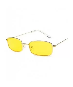 Women Metal Sunglasses Men Retro Small Square Sun Glasses Female Yellow Pink Lens Frame Shades Eyeglass 2018 - C1197A35H38 $2...