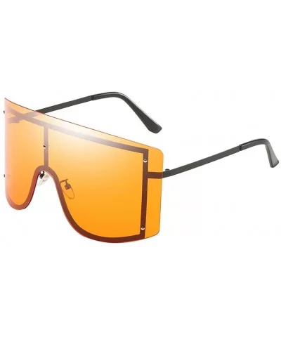 Unisex Square Oversized Sunglasses Flat Top Fashion Shades (Style B) - C6196LY2IS2 $6.00 Oversized