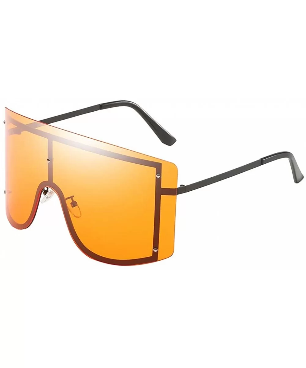 Unisex Square Oversized Sunglasses Flat Top Fashion Shades (Style B) - C6196LY2IS2 $6.00 Oversized