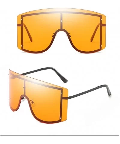 Unisex Square Oversized Sunglasses Flat Top Fashion Shades (Style B) - C6196LY2IS2 $6.00 Oversized