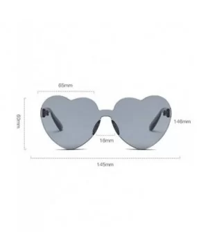 Candy Tone Colorful Heart Shaped Rimless Sunglasses Transparent Candy Color Frameless Glasses - Purple - C9196HG9YTN $5.25 Ri...