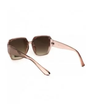 Womens Designer Geometric Exposed Lens Squared Butterfly Sunglasses - Pink Brown - C418XEZXYEW $7.97 Butterfly