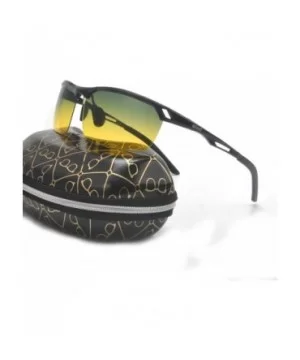 Fashion Glasses dual use Polarized Sunglasses - Black Frame Day and Night - CL18QXMCE3K $7.20 Goggle