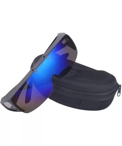 Mens Polarized Flip Up Fitover Sunglasses with Mirrored Lenses - Black - C3185QNICSA $14.67 Sport