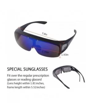 Mens Polarized Flip Up Fitover Sunglasses with Mirrored Lenses - Black - C3185QNICSA $14.67 Sport