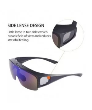 Mens Polarized Flip Up Fitover Sunglasses with Mirrored Lenses - Black - C3185QNICSA $14.67 Sport