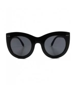 Oversized Classic Retro Look Stylish Womens Round Cat Eye Sunglasses Frame - Black - CX18SA5KXE9 $8.52 Cat Eye