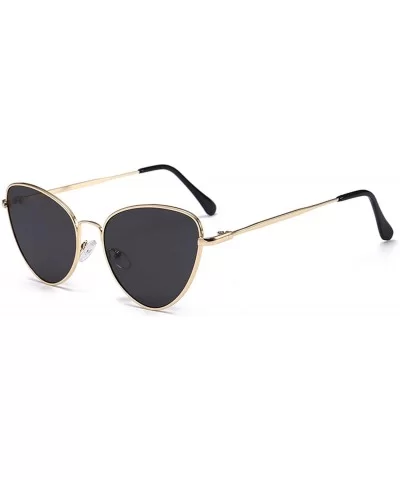 Cat Eye Sunglasses Women Vintage Sun Glasses Female Ladies Cateyes Sunglass Retro Glasses - Gold Gray - C518WD7QHR9 $9.99 Cat...