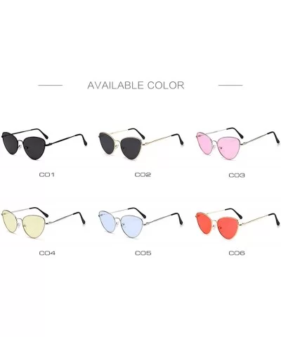 Cat Eye Sunglasses Women Vintage Sun Glasses Female Ladies Cateyes Sunglass Retro Glasses - Gold Gray - C518WD7QHR9 $9.99 Cat...