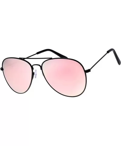 Classic Metal Frame Mirror Lens Aviator Sunglasses with Gift Box - 26-black - C418Q03MRXK $5.72 Oversized