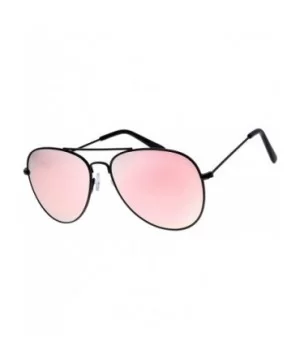 Classic Metal Frame Mirror Lens Aviator Sunglasses with Gift Box - 26-black - C418Q03MRXK $5.72 Oversized