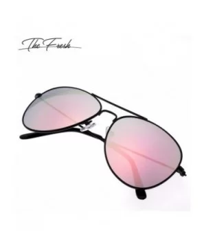 Classic Metal Frame Mirror Lens Aviator Sunglasses with Gift Box - 26-black - C418Q03MRXK $5.72 Oversized