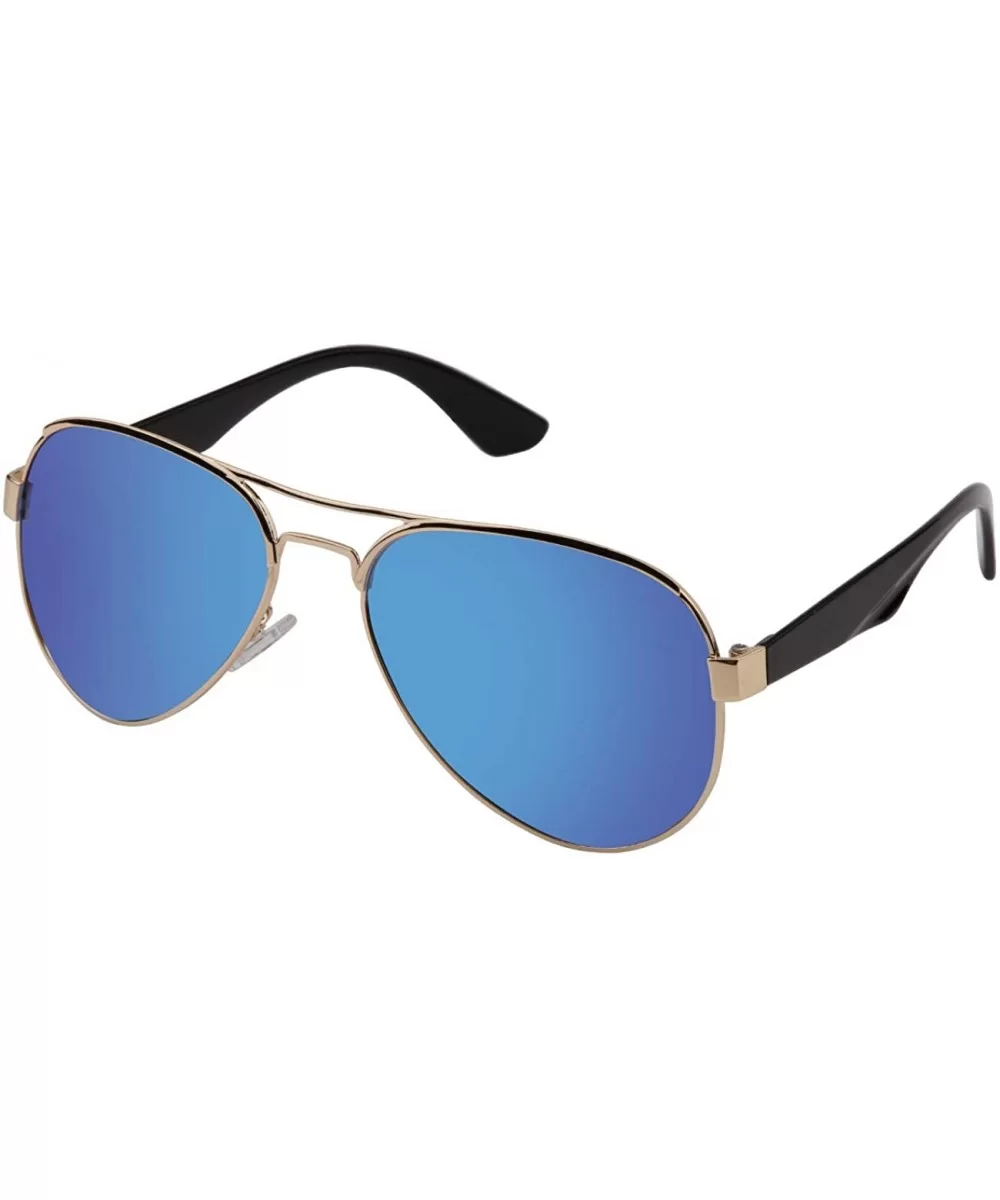 Polarizer Aviator Sunglasses for Mens Womens Mirrored Sun Glasses Shades with Uv400 - Ice Blue - CY186ZU0I5W $5.05 Aviator