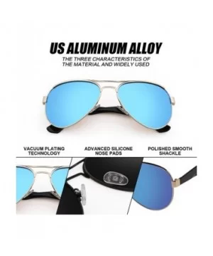 Polarizer Aviator Sunglasses for Mens Womens Mirrored Sun Glasses Shades with Uv400 - Ice Blue - CY186ZU0I5W $5.05 Aviator