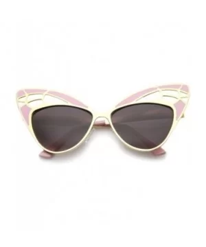 Womens High Fashion Metal Cutout Oversize Butterfly Sunglasses 55mm - Pink-gold / Lavender - C712I21RD9B $10.98 Butterfly