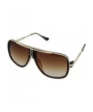 Aviator Sunglasses For Men Goggle Alloy Frame Brand Designer II - Brown/Gold - CL18DX62E3M $13.18 Aviator