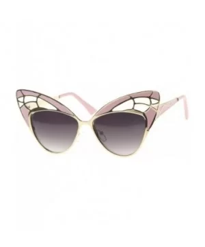 Womens High Fashion Metal Cutout Oversize Butterfly Sunglasses 55mm - Pink-gold / Lavender - C712I21RD9B $10.98 Butterfly