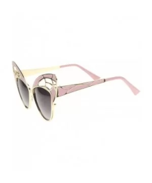 Womens High Fashion Metal Cutout Oversize Butterfly Sunglasses 55mm - Pink-gold / Lavender - C712I21RD9B $10.98 Butterfly