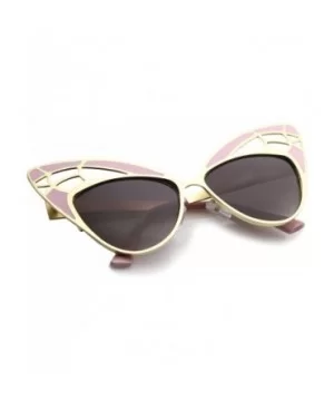 Womens High Fashion Metal Cutout Oversize Butterfly Sunglasses 55mm - Pink-gold / Lavender - C712I21RD9B $10.98 Butterfly