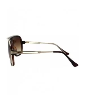 Aviator Sunglasses For Men Goggle Alloy Frame Brand Designer II - Brown/Gold - CL18DX62E3M $13.18 Aviator