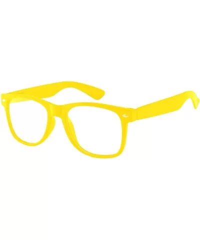 Retro Style Classic Vintage OWL Sunglasses Clear Lens Colored Frame - Yellow Solid - C911NCHIE5D $6.70 Wayfarer