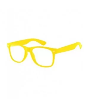 Retro Style Classic Vintage OWL Sunglasses Clear Lens Colored Frame - Yellow Solid - C911NCHIE5D $6.70 Wayfarer