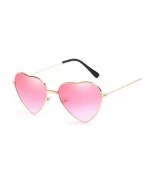 Retro Cat Eye Heart Sunglasses Women Metal Frame Mirror UV400 Sun Glasses Female Brand Designer Vintage - CN198U5SEXM $5.76 C...