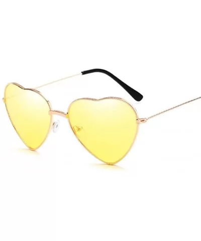 Retro Cat Eye Heart Sunglasses Women Metal Frame Mirror UV400 Sun Glasses Female Brand Designer Vintage - CN198U5SEXM $5.76 C...