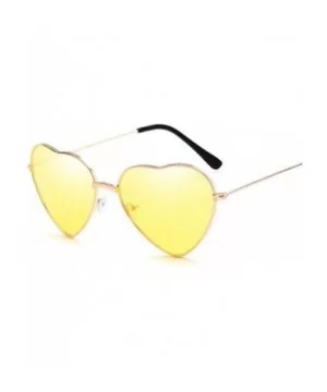 Retro Cat Eye Heart Sunglasses Women Metal Frame Mirror UV400 Sun Glasses Female Brand Designer Vintage - CN198U5SEXM $5.76 C...