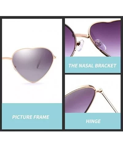 Retro Cat Eye Heart Sunglasses Women Metal Frame Mirror UV400 Sun Glasses Female Brand Designer Vintage - CN198U5SEXM $5.76 C...