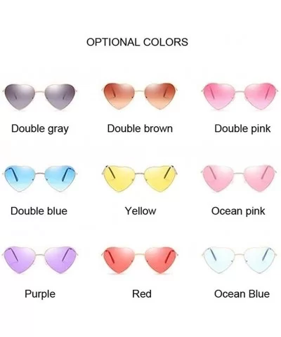 Retro Cat Eye Heart Sunglasses Women Metal Frame Mirror UV400 Sun Glasses Female Brand Designer Vintage - CN198U5SEXM $5.76 C...