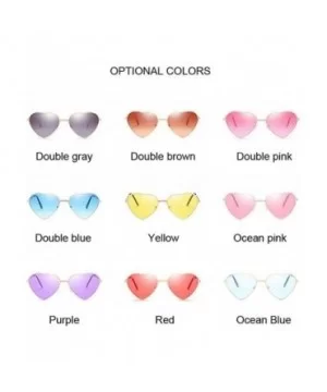 Retro Cat Eye Heart Sunglasses Women Metal Frame Mirror UV400 Sun Glasses Female Brand Designer Vintage - CN198U5SEXM $5.76 C...