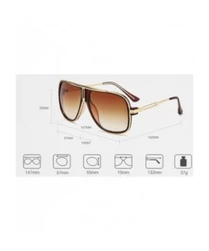 Aviator Sunglasses For Men Goggle Alloy Frame Brand Designer II - Brown/Gold - CL18DX62E3M $13.18 Aviator